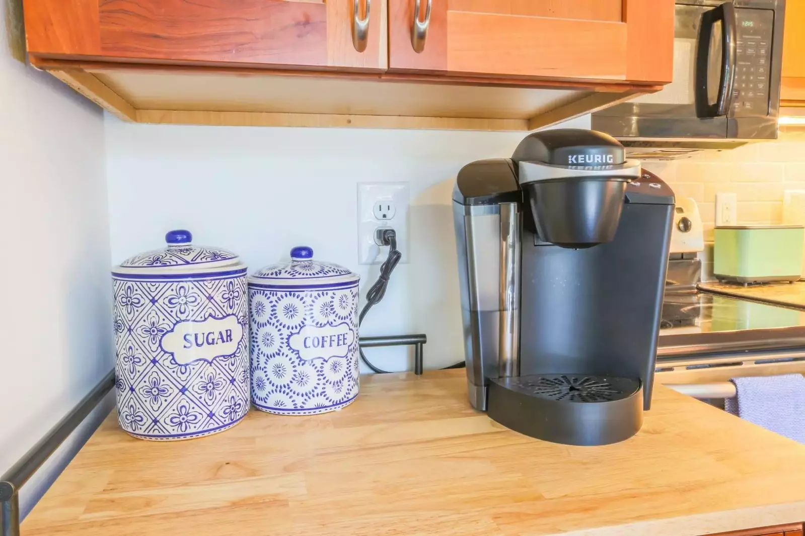 There is a keurig coffee maker available for your use.