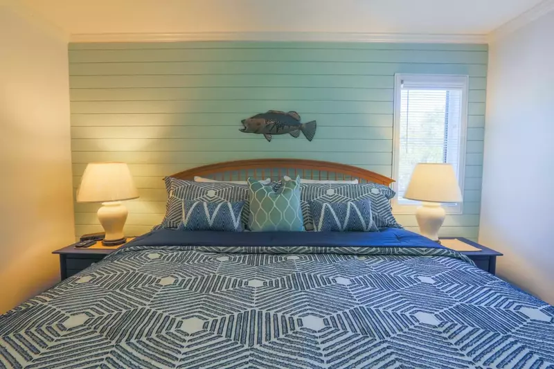 The king bed will be made in advance of your arrival with freshly laundered sheets.