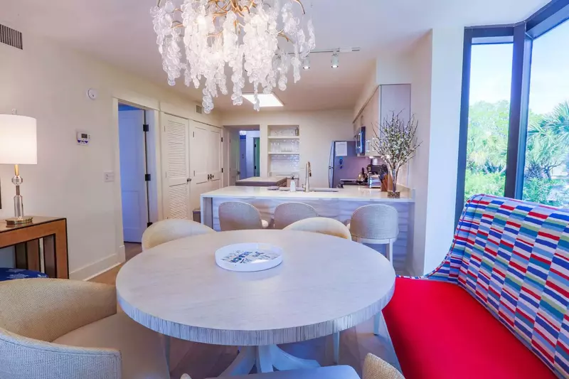 Array of Sunshine is an end unit, which means it has an additional set of windows in the dining room.
