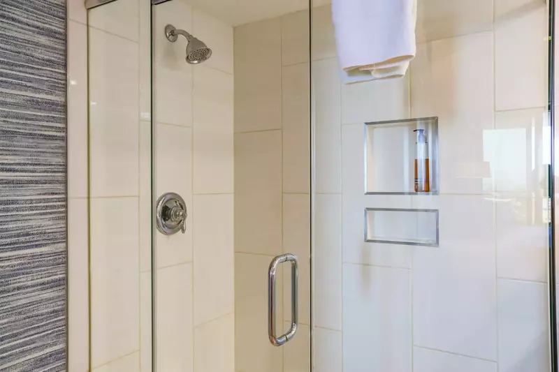 There's also a tiled, walk-in shower in the master bathroom.