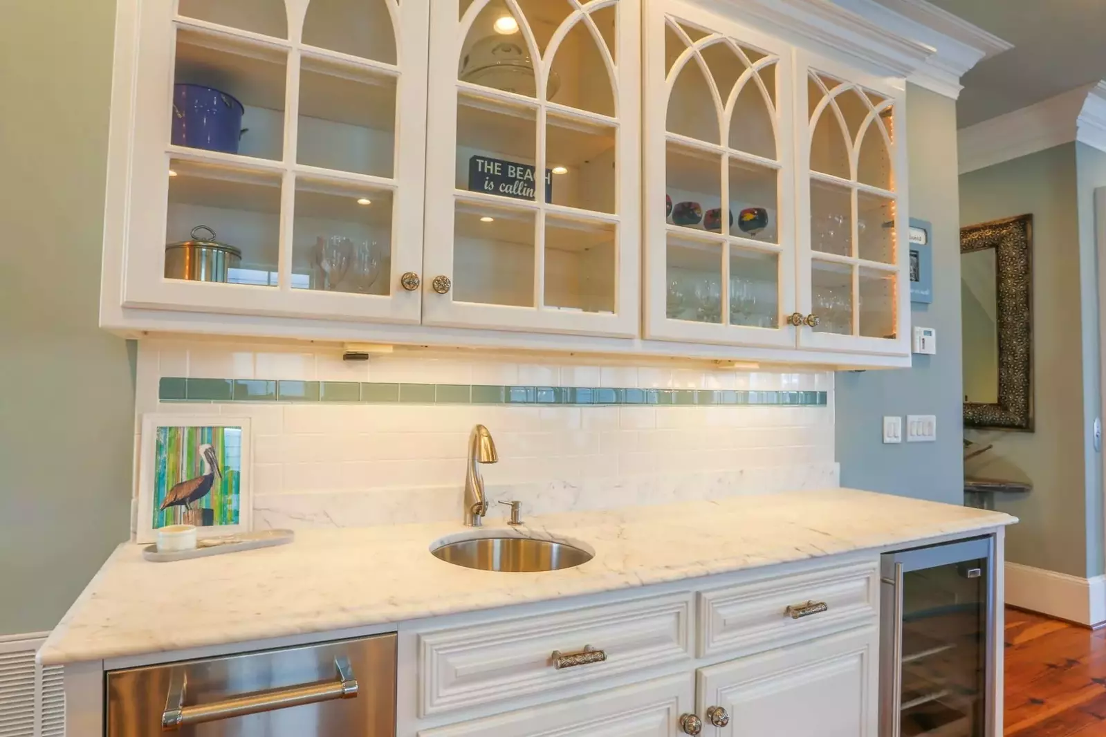 There's also a wet bar, ice maker and two beverage refrigerators.