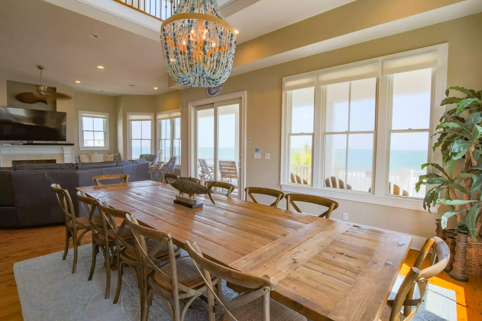 Gather all your friends & family in your group together for meals at the home's expansive dining table.