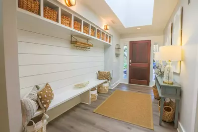 When you enter the home's front door, you'll find this welcoming entryway.