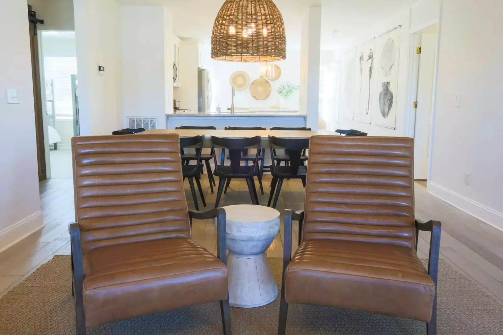 The home is adorned with unique art & beautiful furnishings.