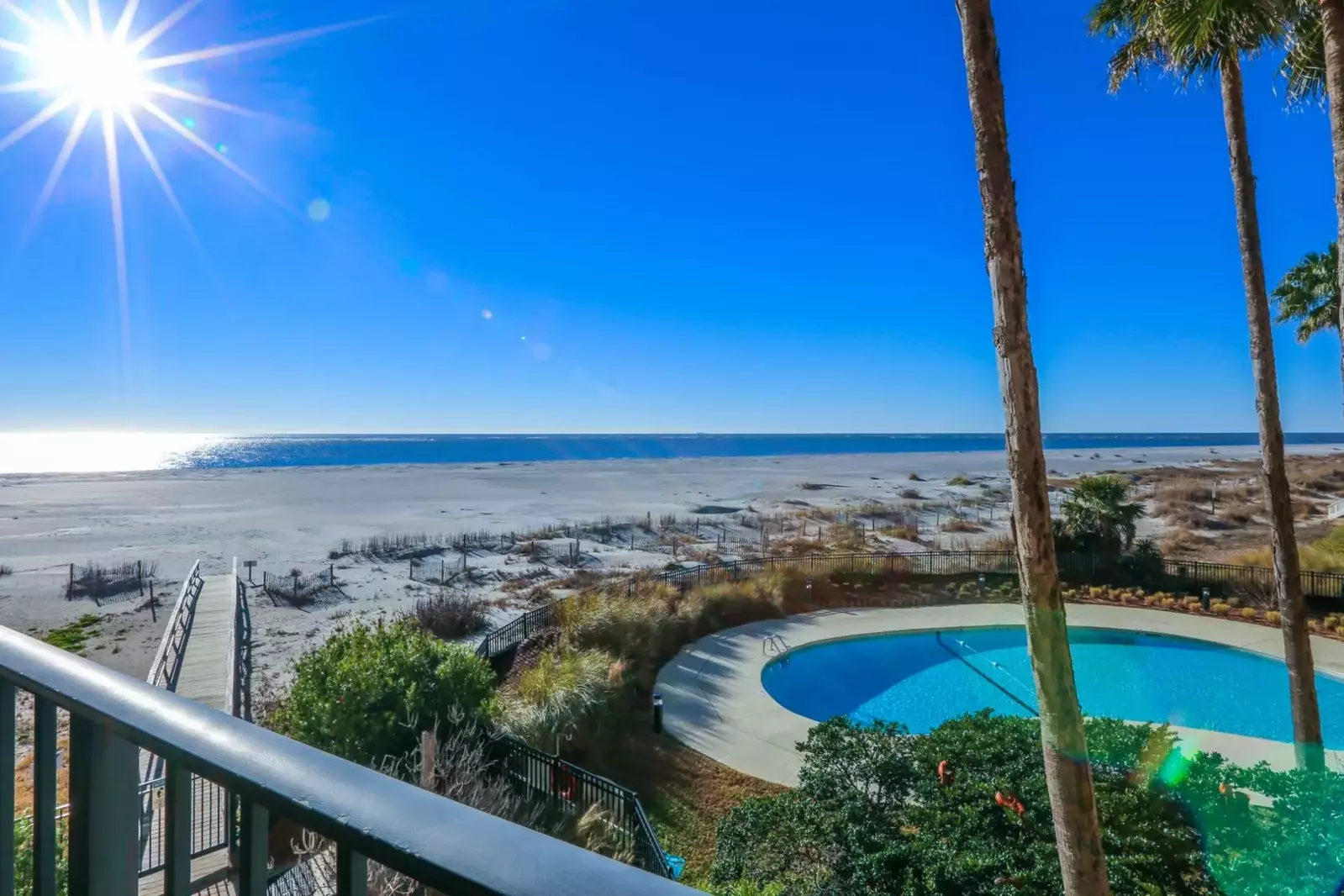 The boardwalk in the left side of this photo takes you directly from the Seascape community to the beach.