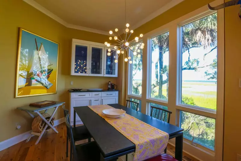 This breakfast nook is located off the home's kitchen.