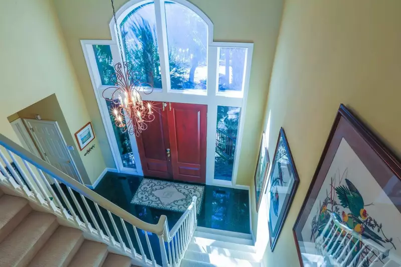 Follow the open staircase to the second floor to find two of the Marsh Vista bedroom suites.