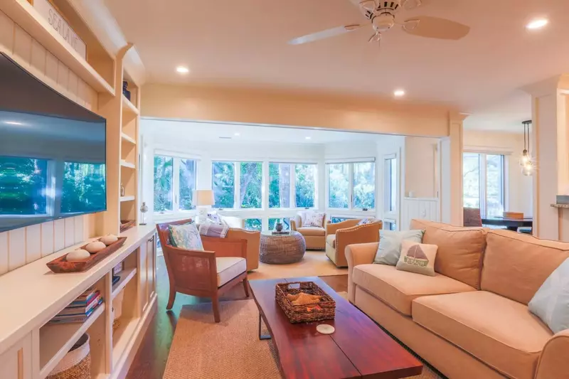 There are plenty of separate areas in the villa for you and your guests to interact together or spread out alone.