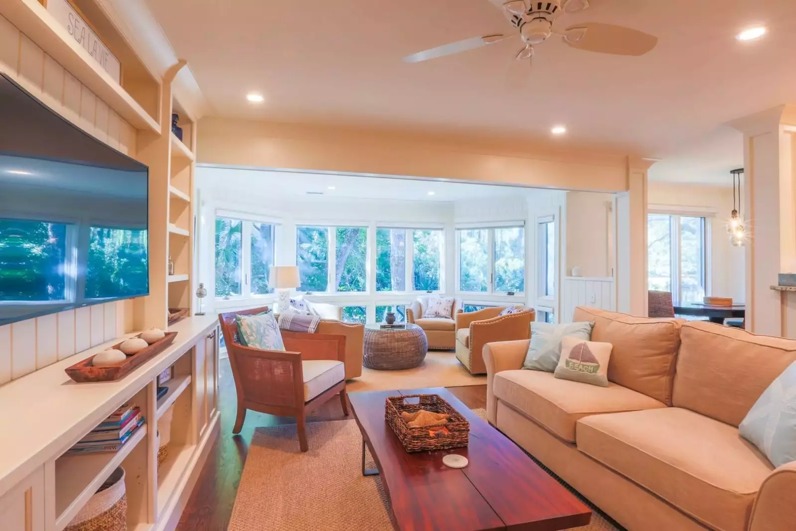 There are plenty of separate areas in the villa for you and your guests to interact together or spread out alone.