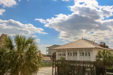 We're only a few blocks from the beach and just upstairs from Folly Beach's restaurant & shop row.