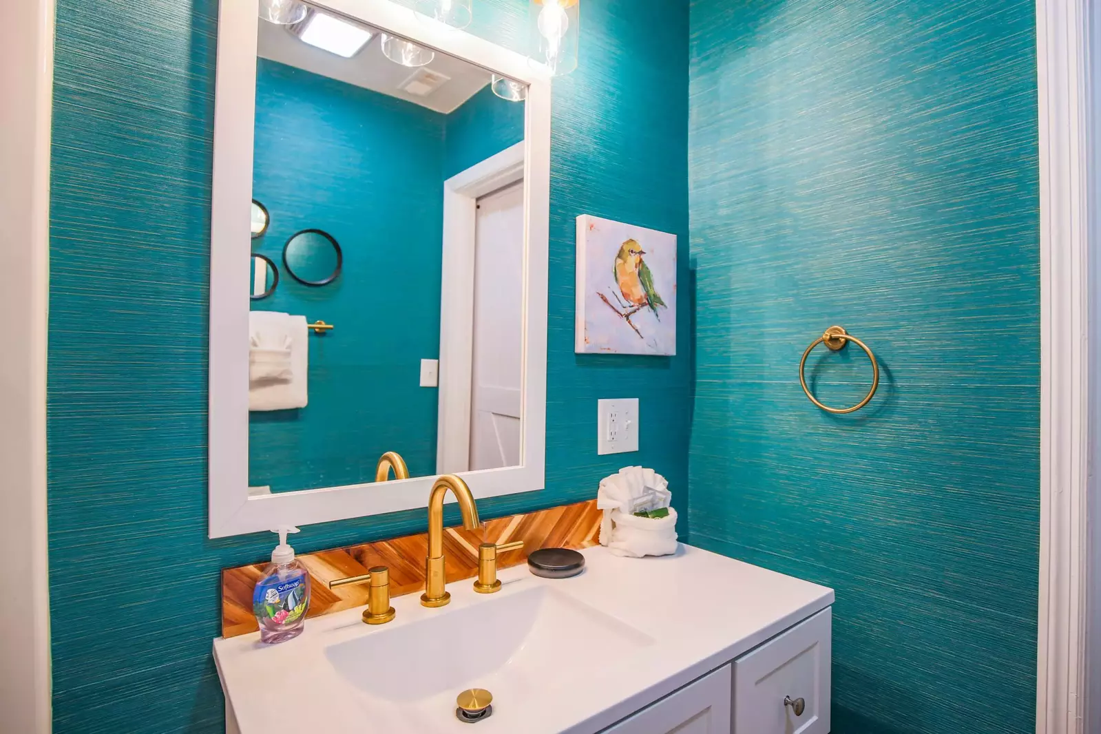 There is plenty of room to store your personal items on or within the vanity.