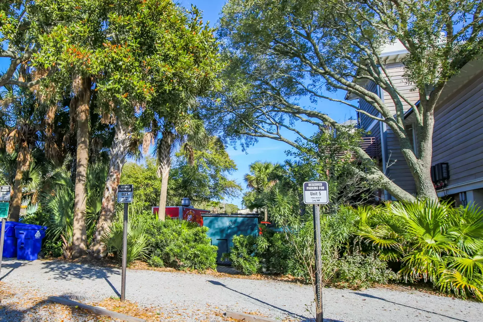 Look for the "Parking Reserved for Unit 5" sign.