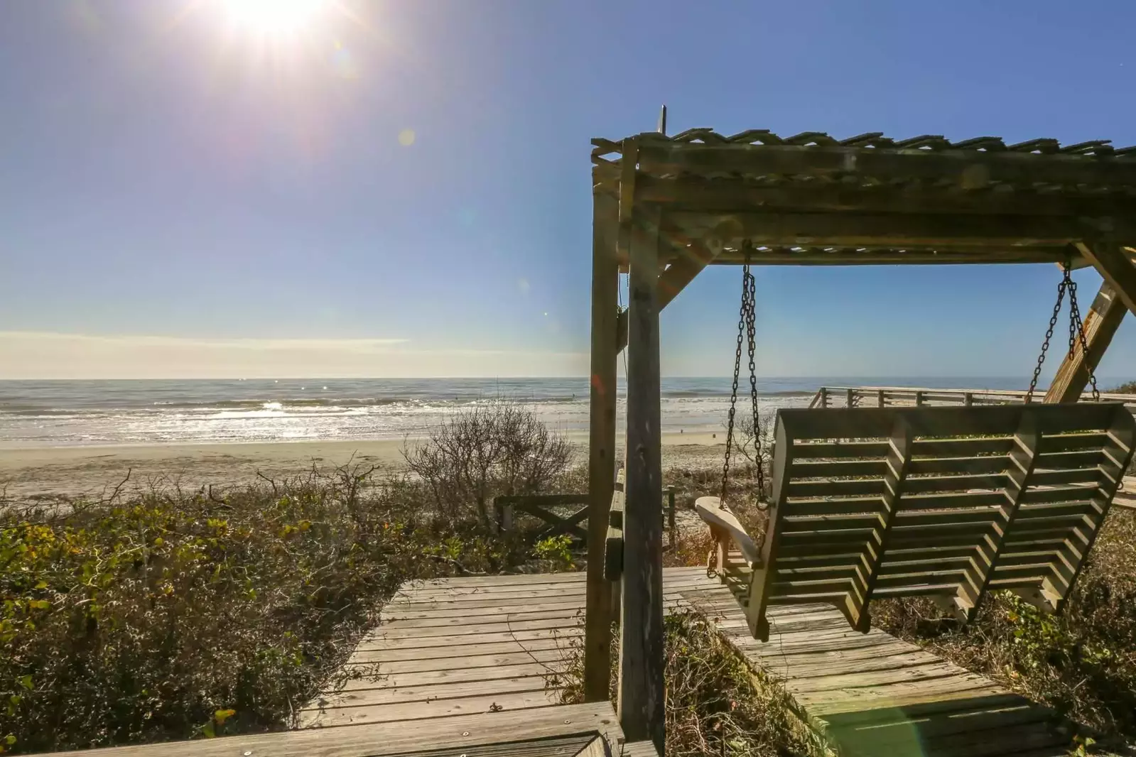 Imagine swinging on your own swing on a deserted beach watching the sunrise....