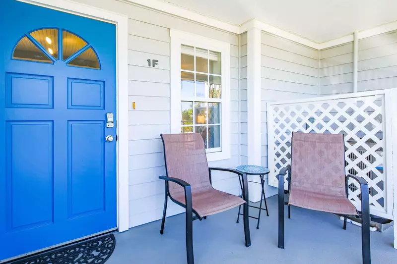 Guests are welcome to use the seating area outside the front door.