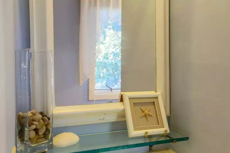 Each en suite bathroom has its own dressing table -- perfect for storing your personal belongings.