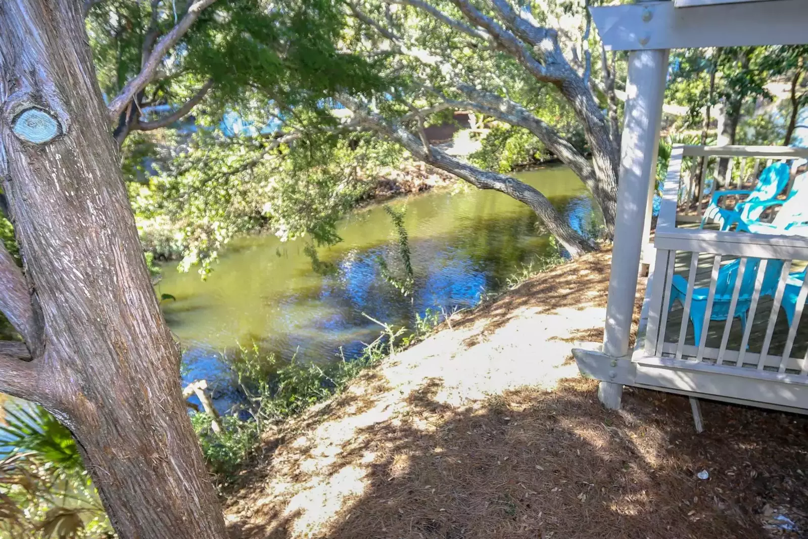 This is the view from one of the home's private balconies to the home's other private balcony.