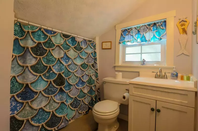 Each bathroom comes stocked with a starter set of toilet paper, hand soap, bath soap, shampoo, conditioner and lotion.