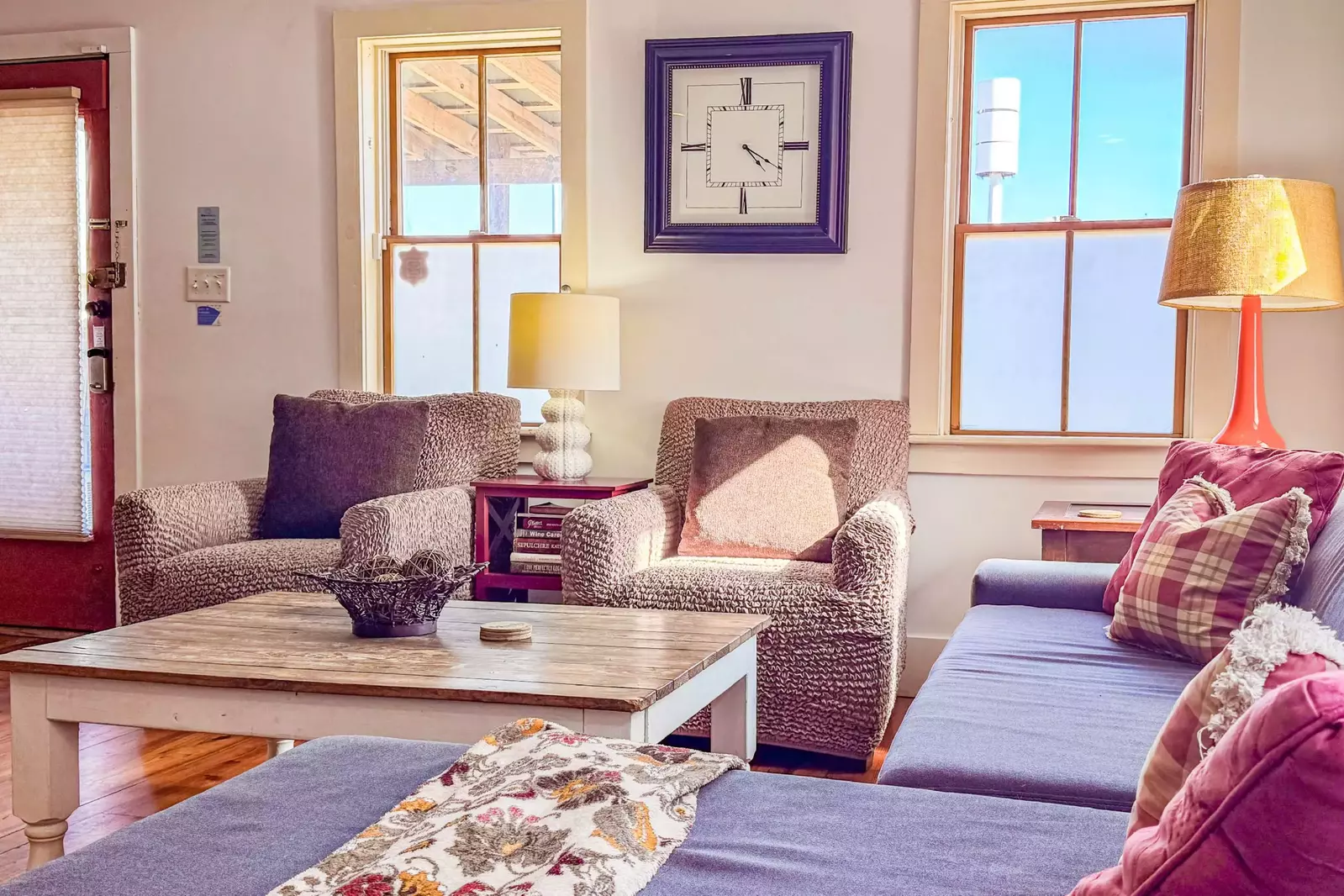 When you enter the front door, you will find this living room with a spacious seating area.