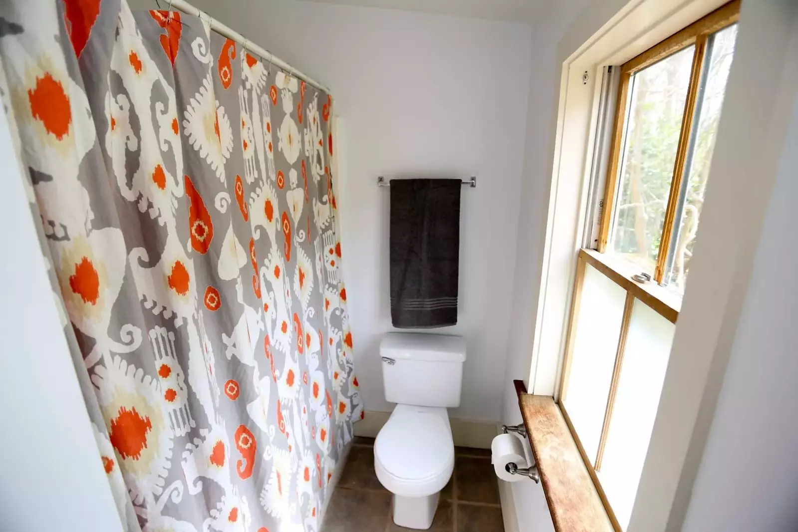 Each of the bathrooms feature a shower-bath combo and lots of natural light.