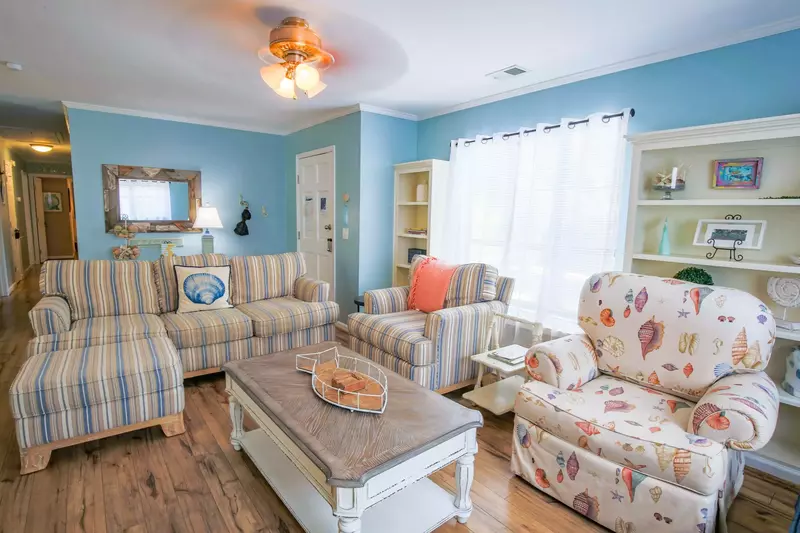 You'll find wood floors throughout the home.