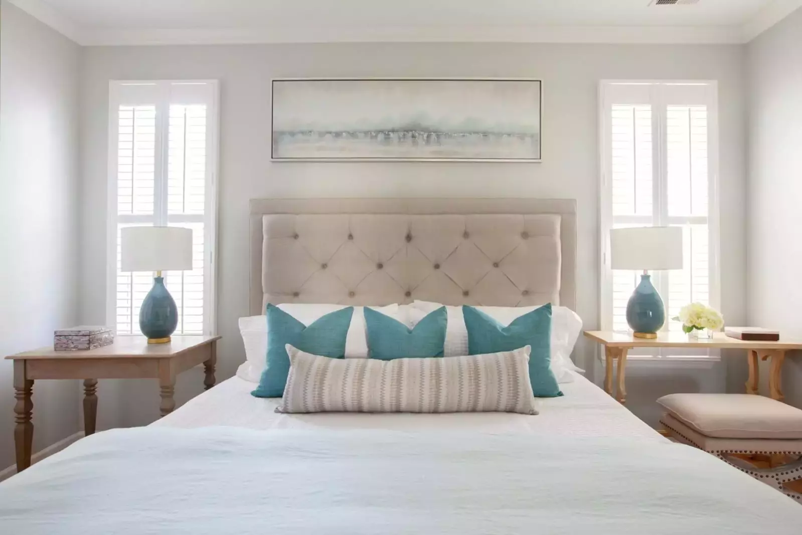 This luxurious king master suite is located on the first floor of the home.
