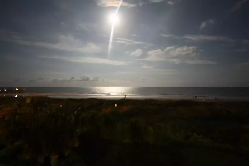 Full moon over nearby Isle of Palms beach