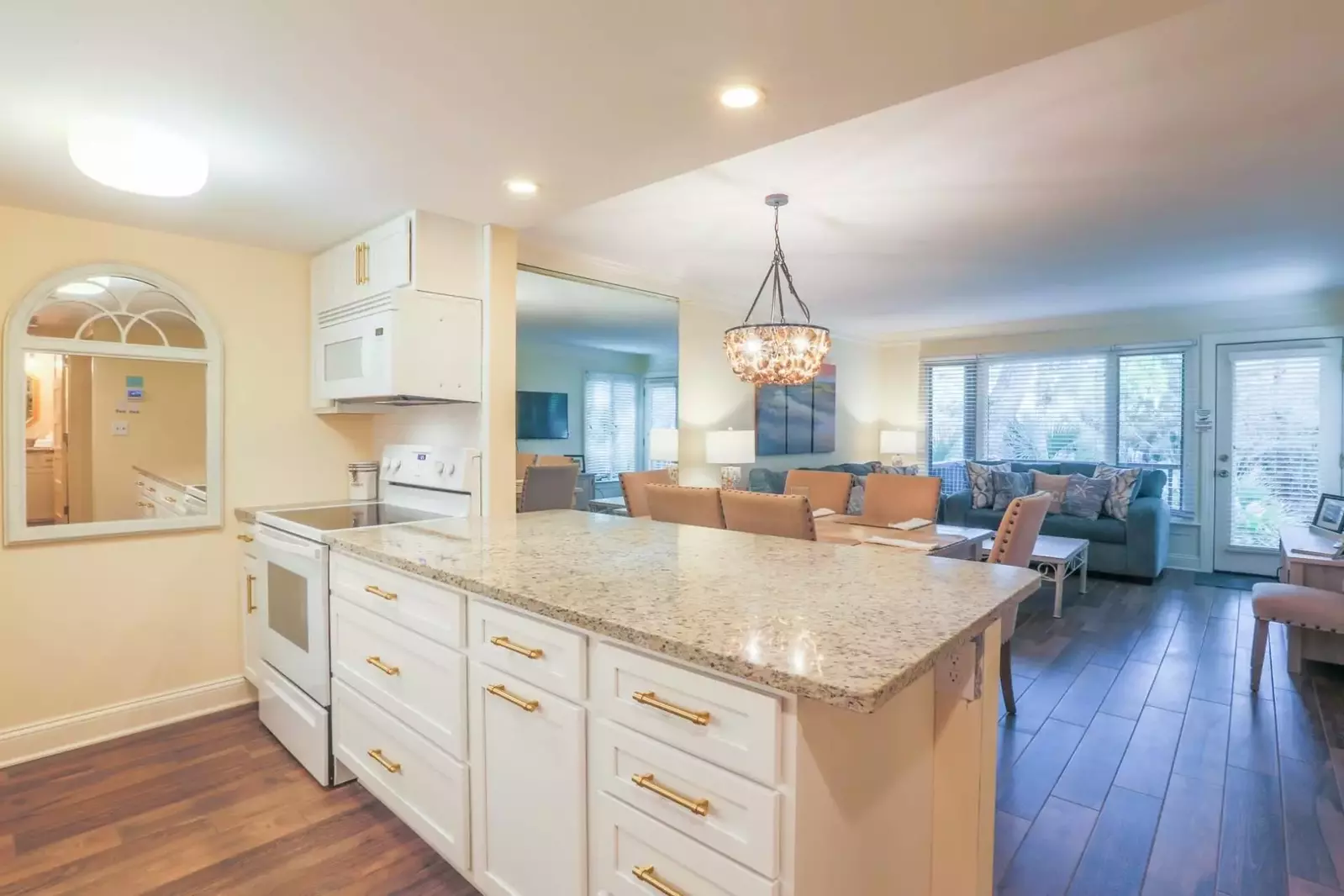 It is very easy to interact with your family & friends in the kitchen, dining room and living room areas.