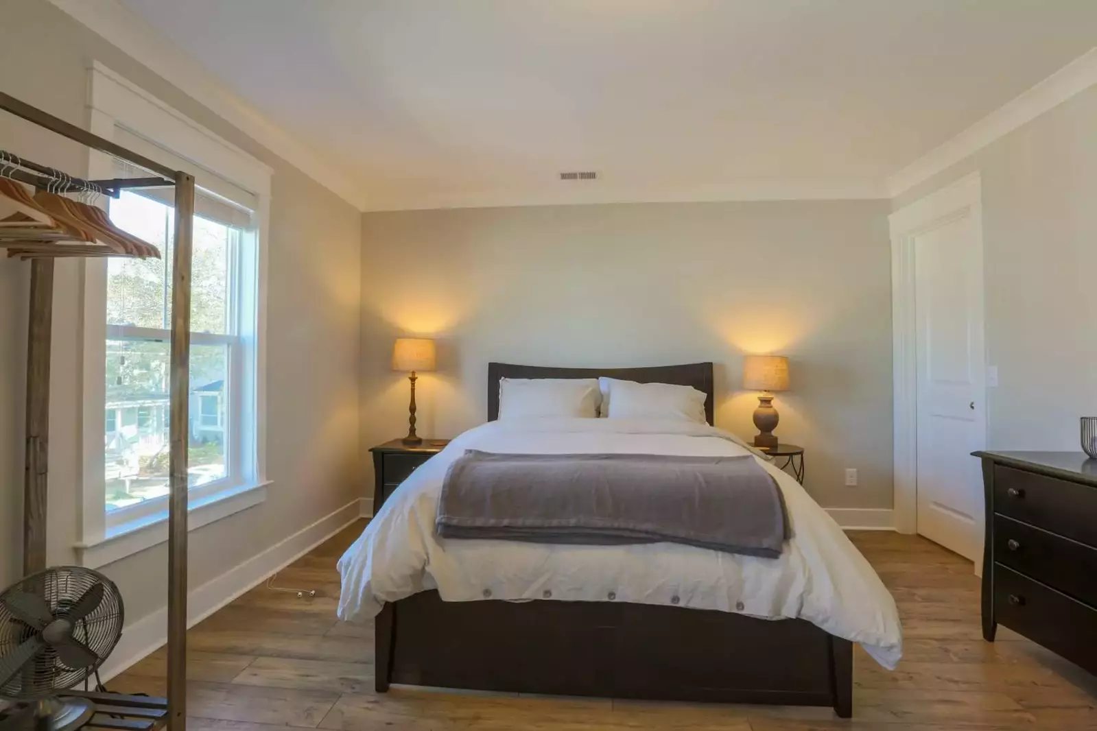 The master bedroom overlooks the front of the house.