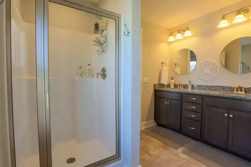 There's plenty of room to store your personal belongings in the vanity cabinet.