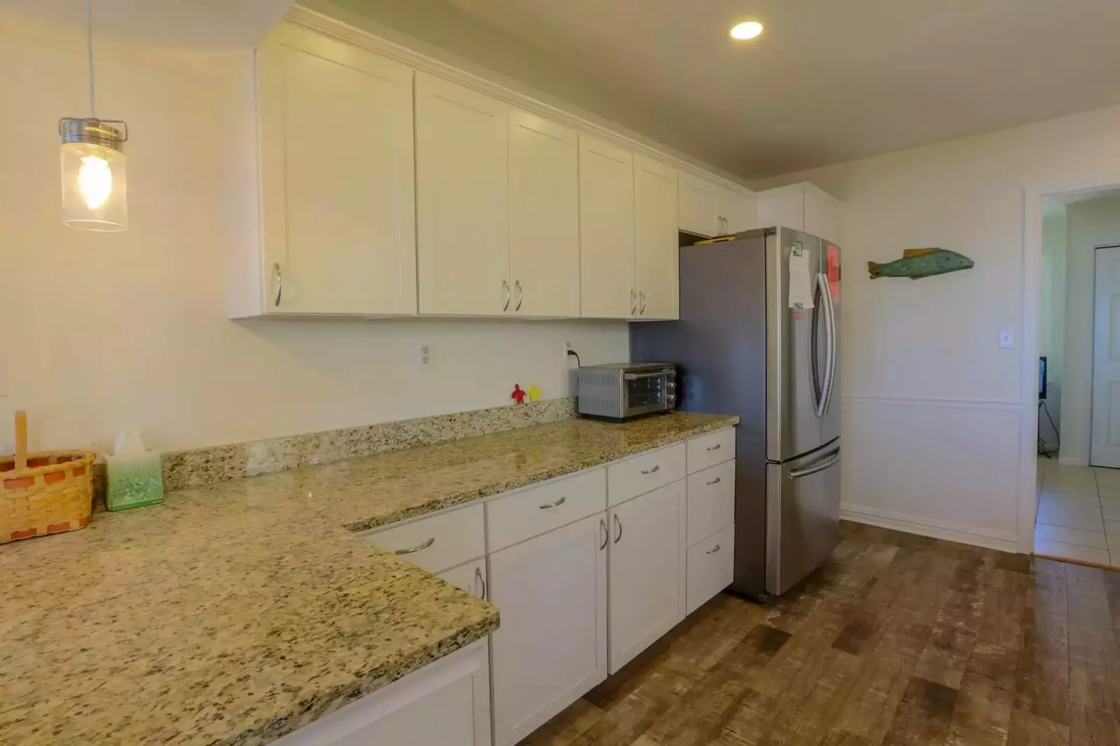 There's plenty of counterspace for you to prepare a meal in the spacious kitchen.