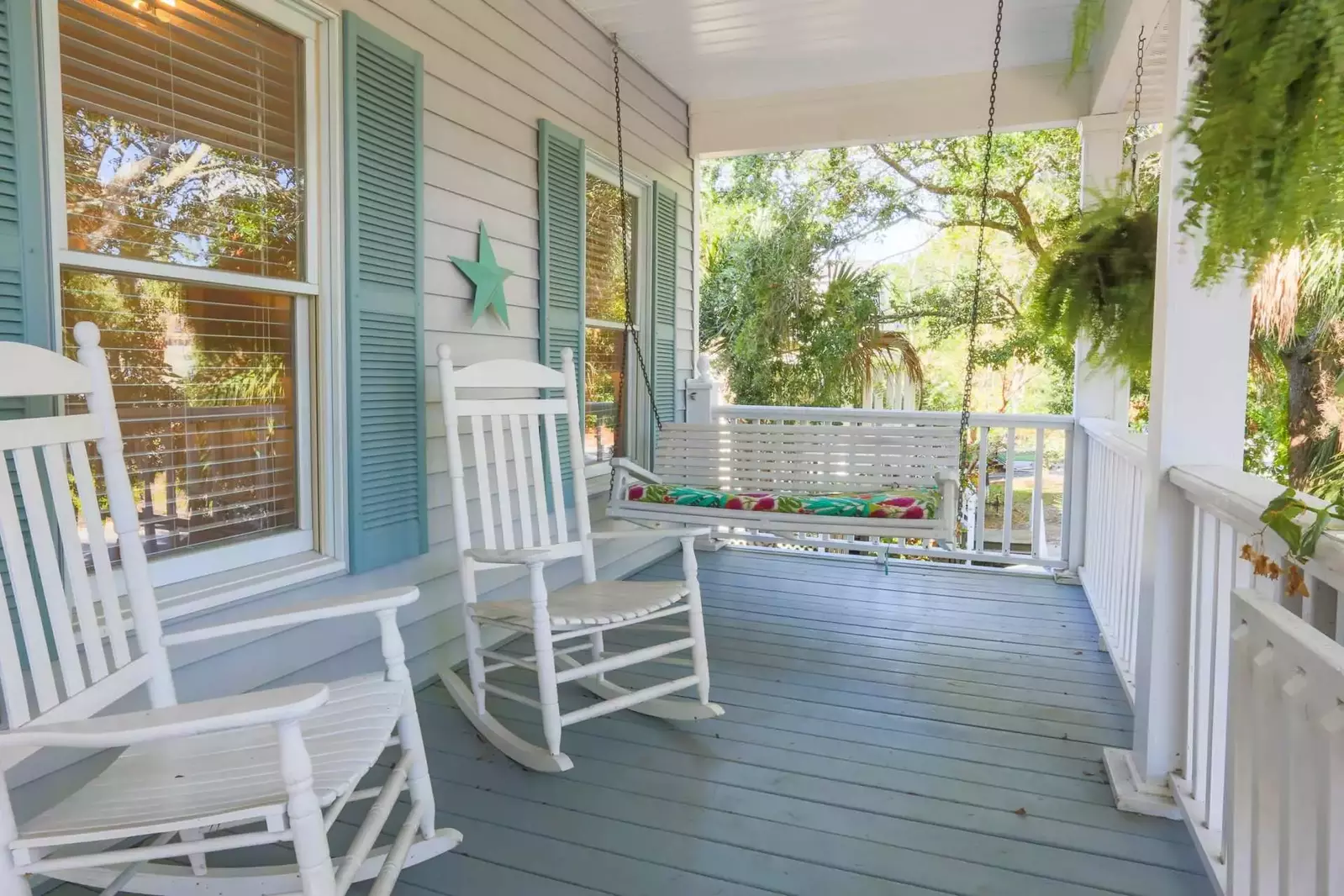 Rock or swing your cares away on the front porch!
