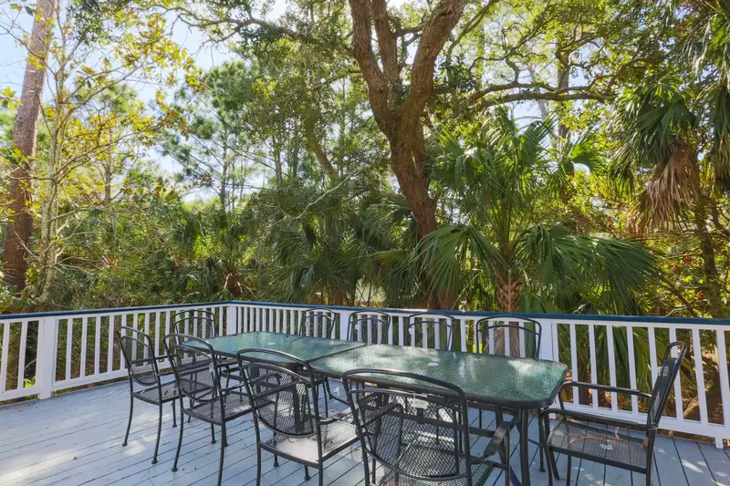 Get away from it all and dine al fresco on our back porch!