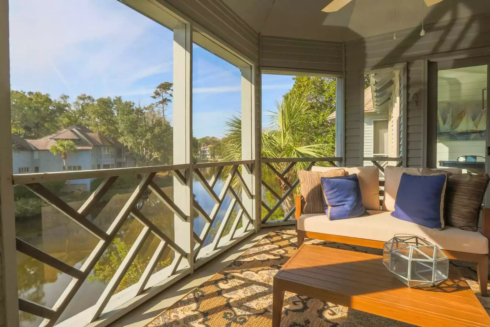 Relax and take in the beautiful sunshine while sitting over looking the amazing lagoon.