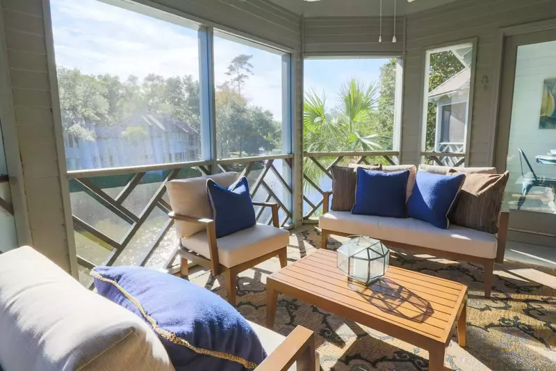 The screened porch provides guests a peaceful, soothing retreat from everyday life.