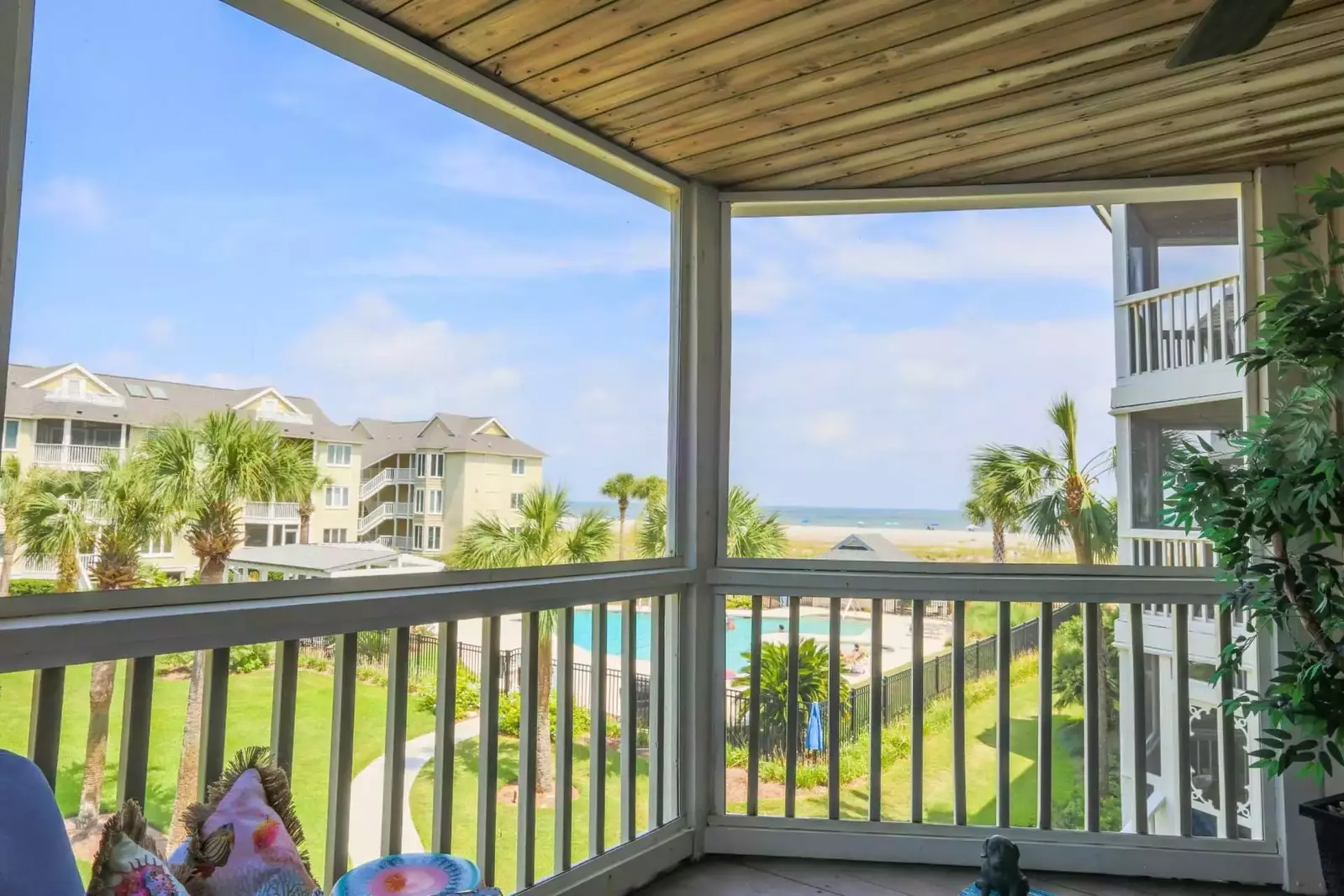 You'll never tire of this view of the pool and beach.