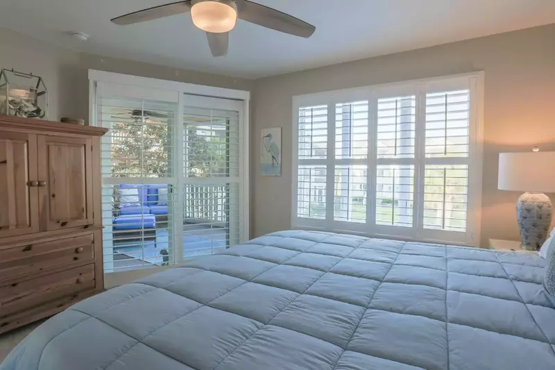 There's also a cable TV tucked away within this armoire in the master bedroom.