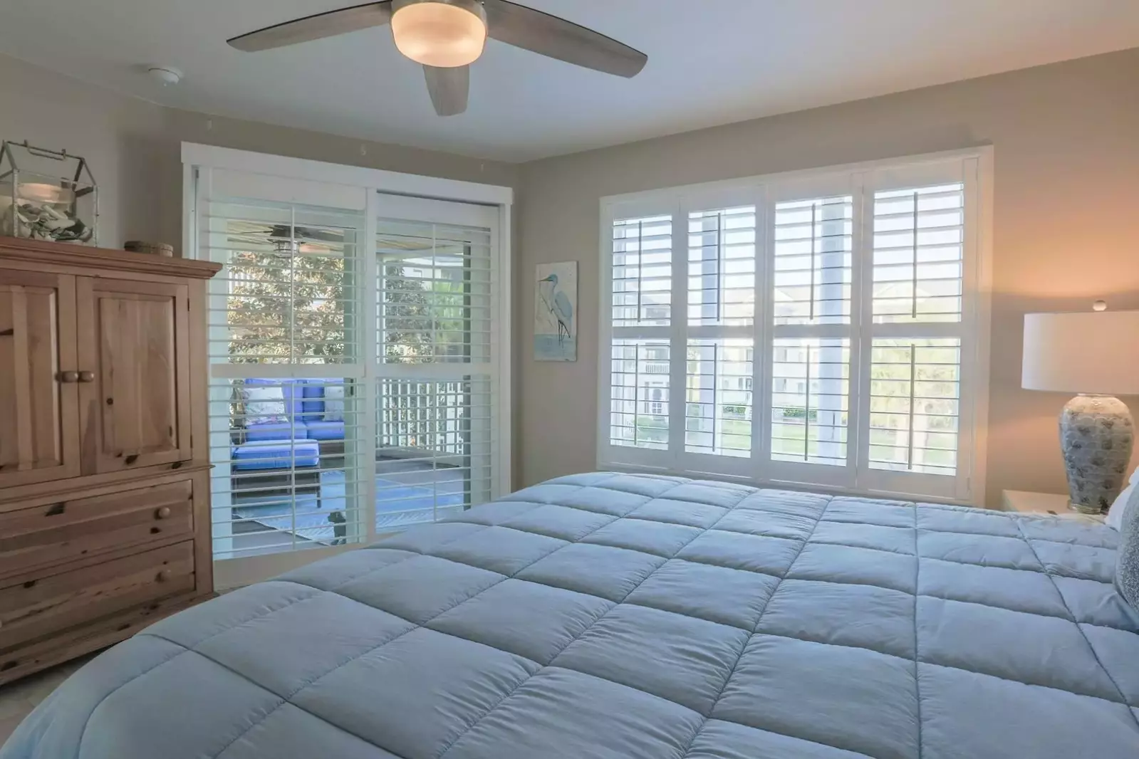 There's also a cable TV tucked away within this armoire in the master bedroom.