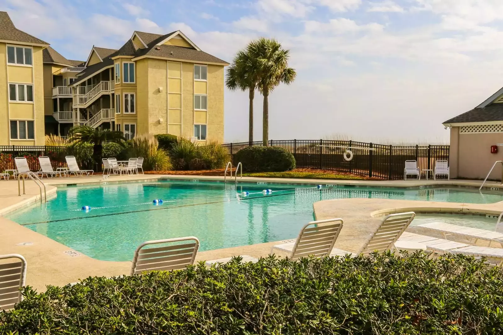 This pool area is shared by only 24 units in the Tidewater community.