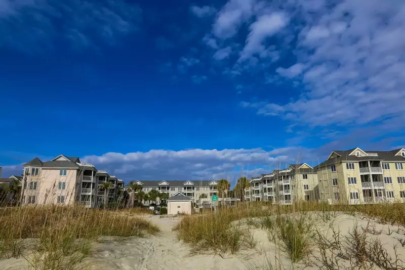 These sand dunes separate the Tidewater community from the Atlantic Ocean beach.