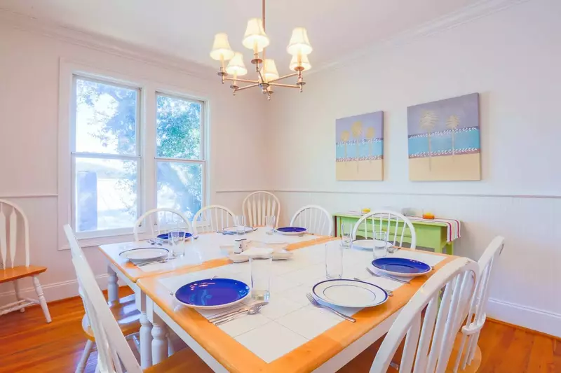 The home is equipped with cookware, dishware, silverware and glassware for your stay.