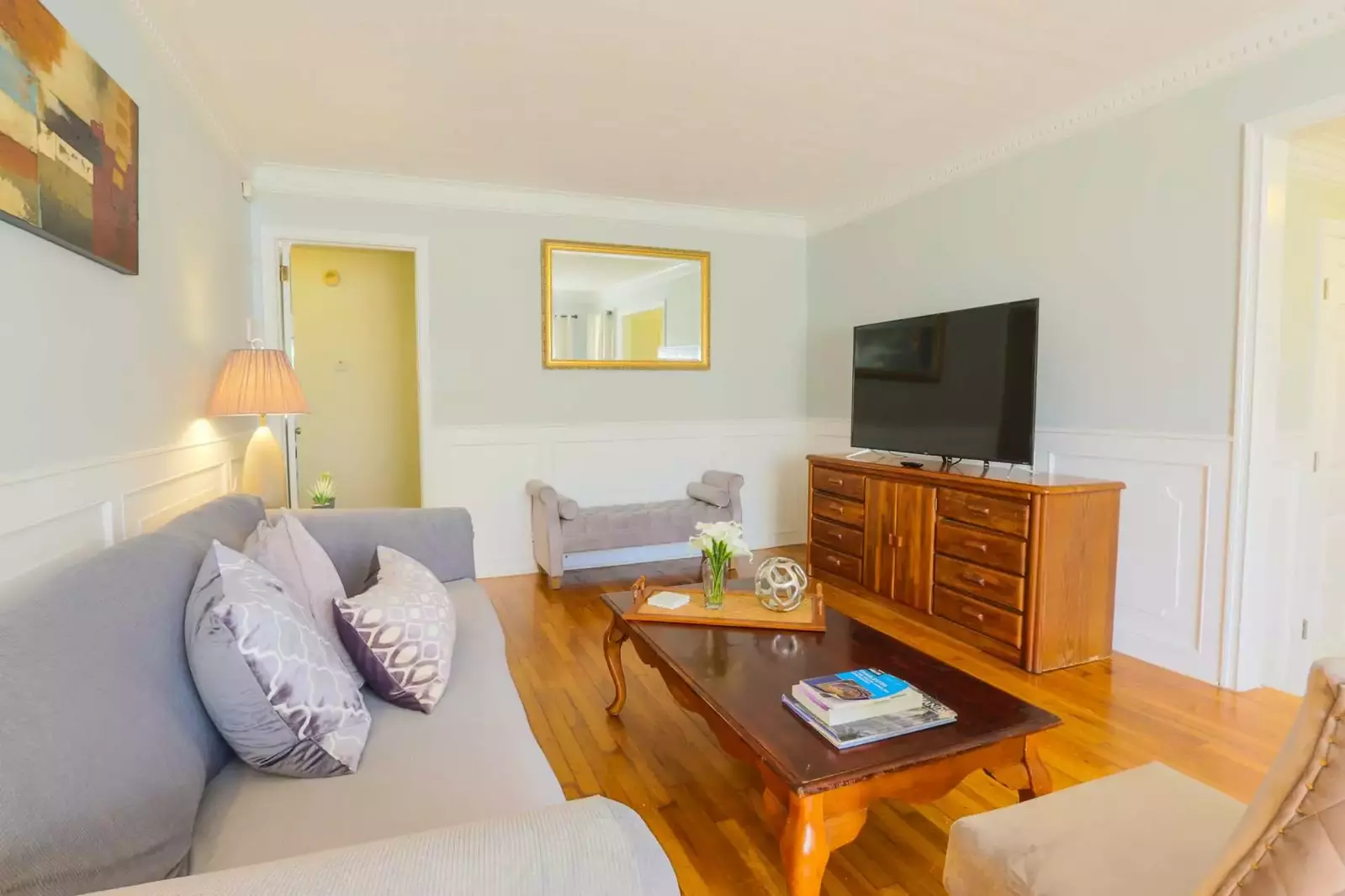 The door on the left side of this photo leads to the home's other 3 bedrooms.