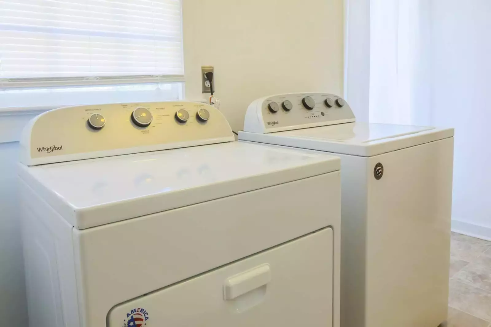 There's a full sized washing machine & dryer in the home.