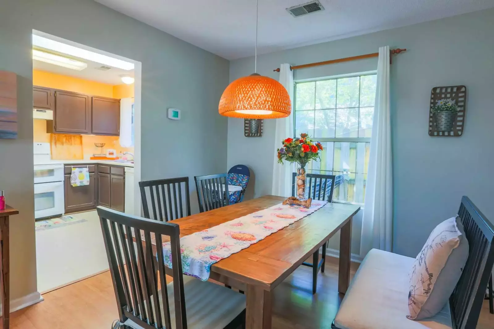 Our dining table comfortably seats 6 people.