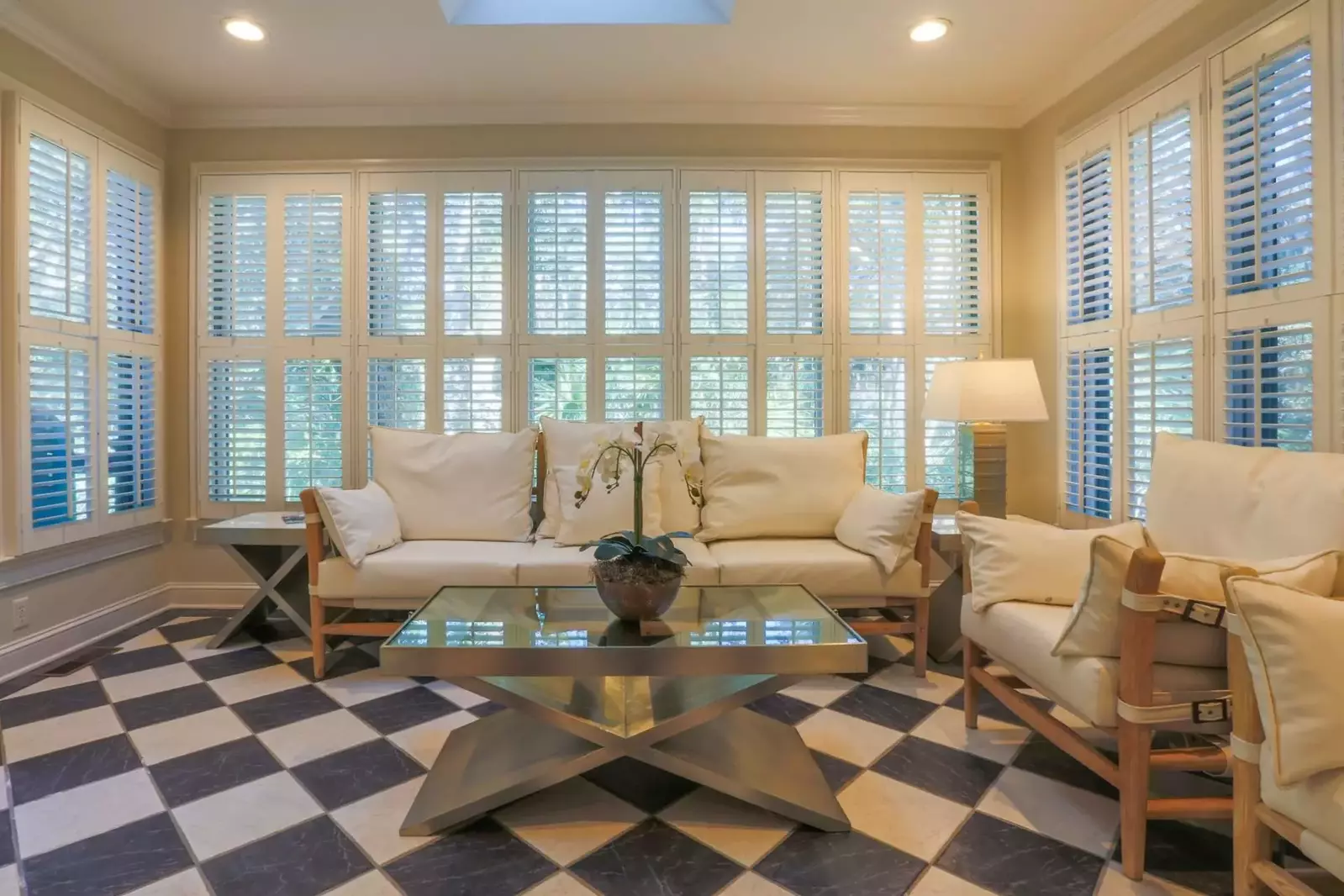 There's an exterior door off the sunroom that leads to the home's back porch.