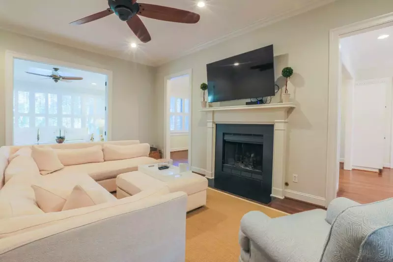 The living room also connects to the sunroom.