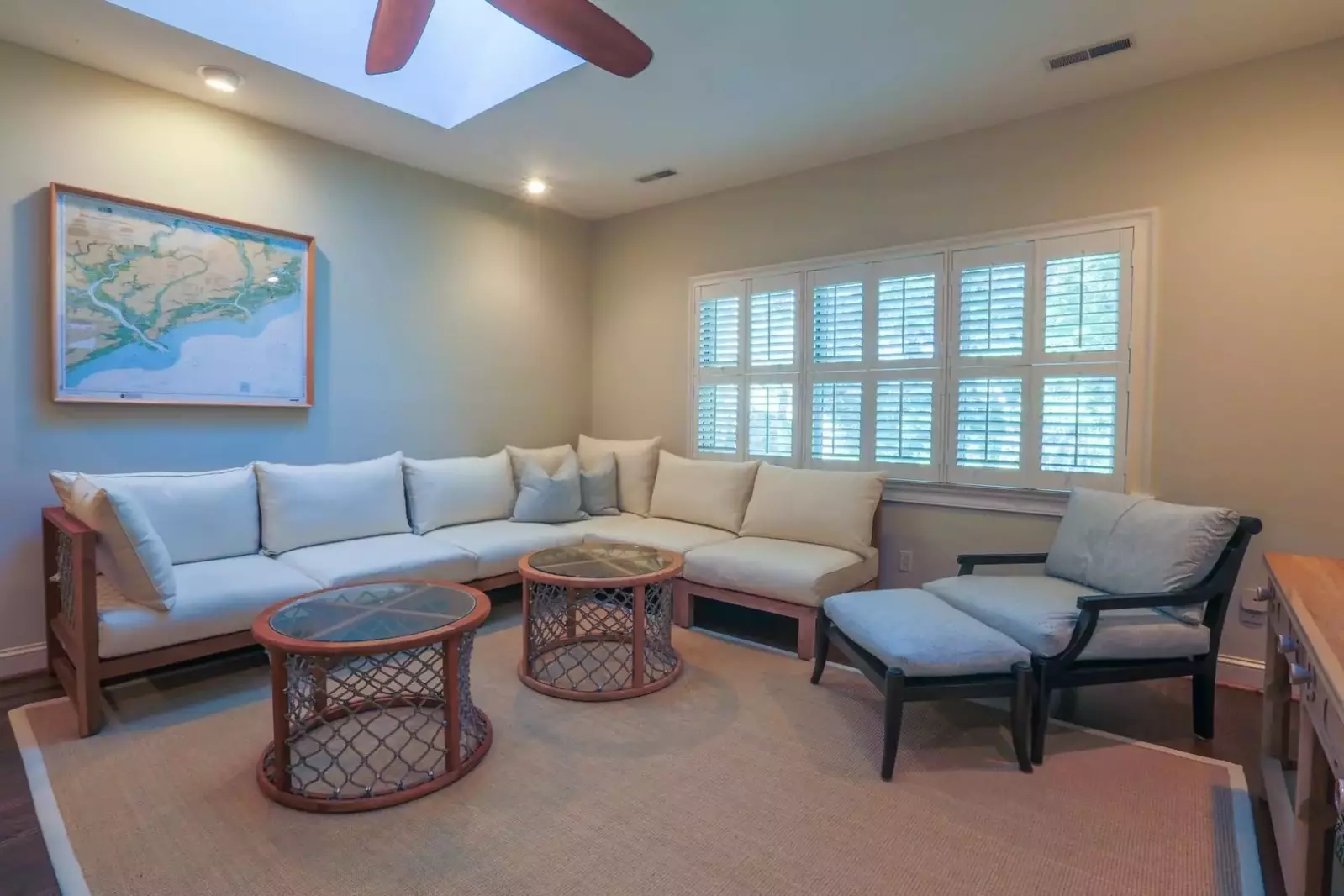 The media room is the perfect spot for a game of pool, backgammon or a movie.