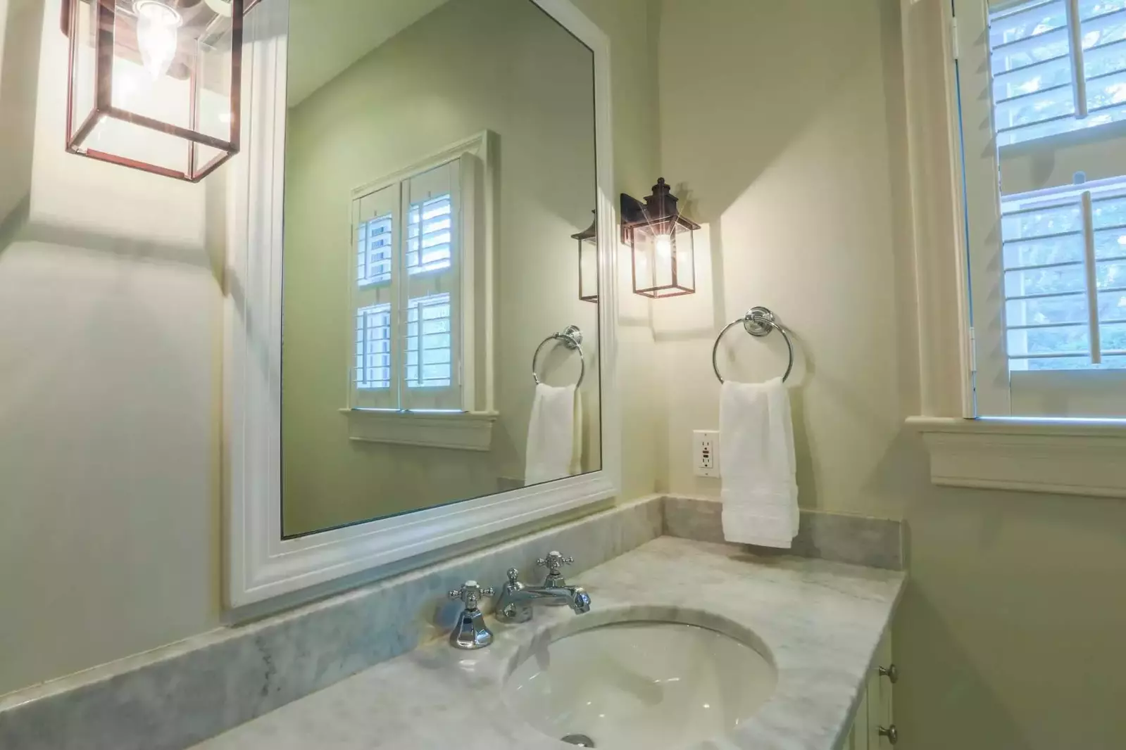 This guest bathroom is shared by two of the guest bedrooms on the second floor.