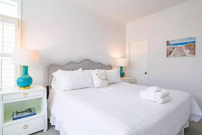 All three bedrooms on the home's main level have freshly painted walls and new carpets.