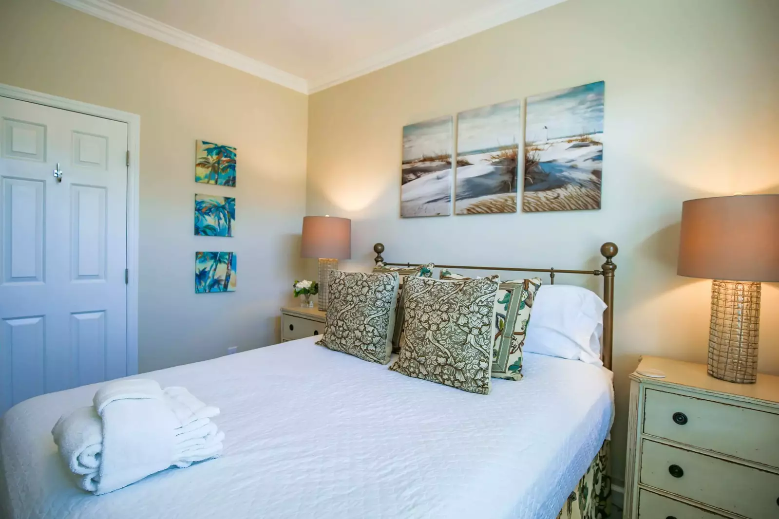 Each of the beds will be made in advance of your arrival with freshly laundered sheets.