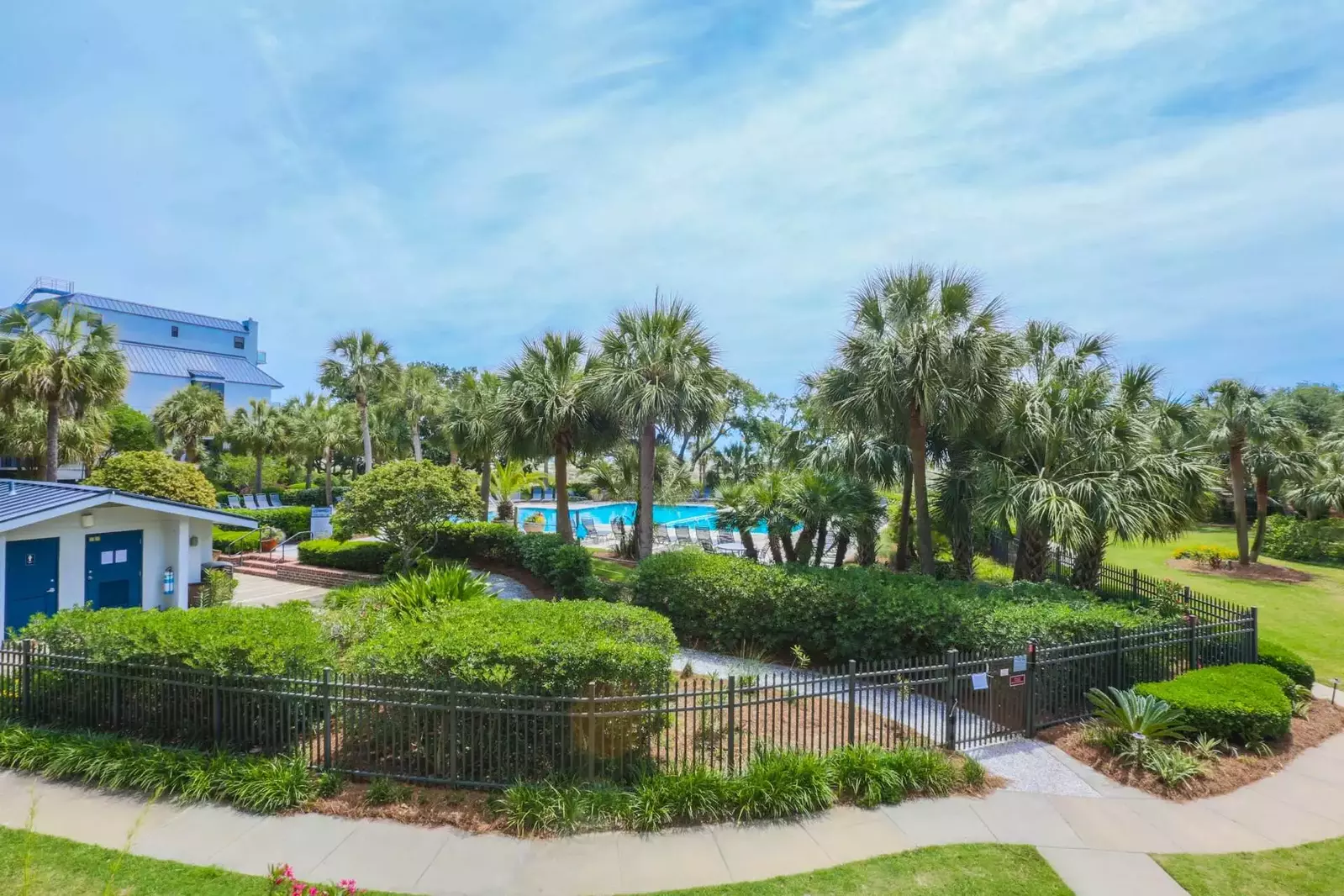 Guests of Blue Cabana enjoy access to the Shipwatch community pool, playground and beach access point.